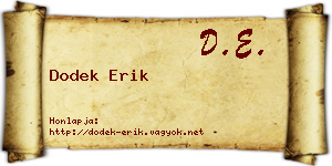Dodek Erik névjegykártya