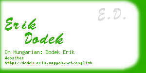 erik dodek business card